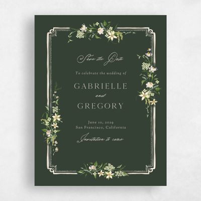 Deep Forest, Green Wedding Save the Date - Erica Portrait