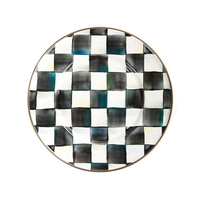 MacKenzie-Childs Courtly Check Salad and Dessert Plate, Small 8-Inch Plate, Enamel Kitchenware Line
