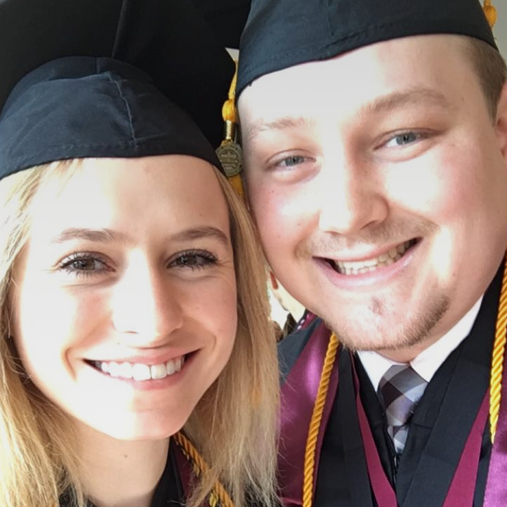 The couple graduated from SIU in 2017. After the ceremony, Annamarie told Will she was going to have to teach him how to smile in pictures.