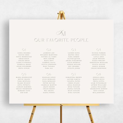 Dark Sage, Green Wedding Sign - Galiena Seating Chart