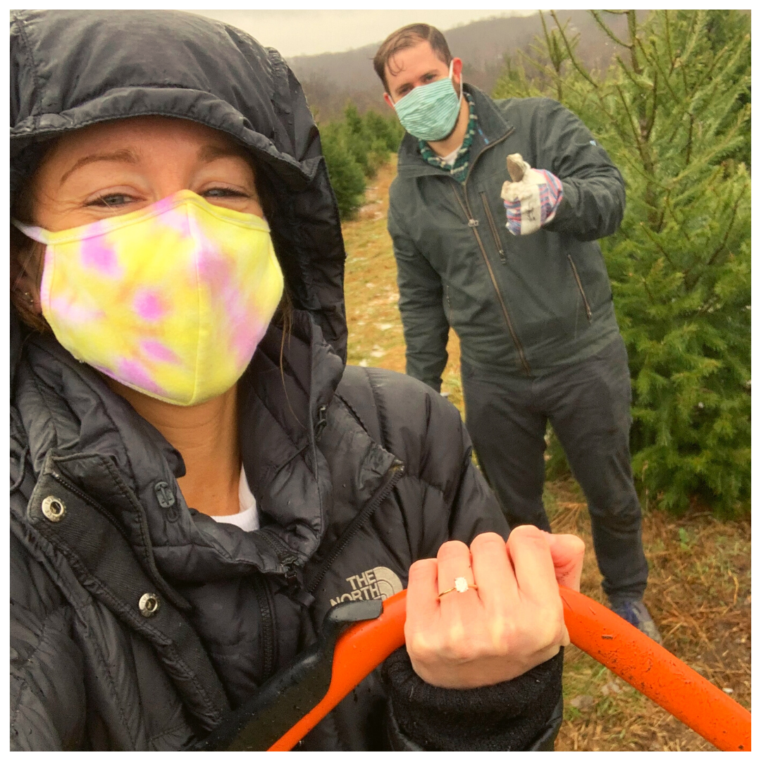 We're engaged / Sam holds a saw
Jones Family Farm - Shelton, CT
December, 2020