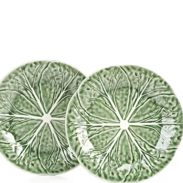 Southern Living Cabbage Salad Plates, Set of 2 Green