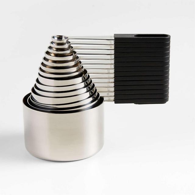 Crate & Barrel Nesting Stainless Steel Measuring Cup and Spoon Set