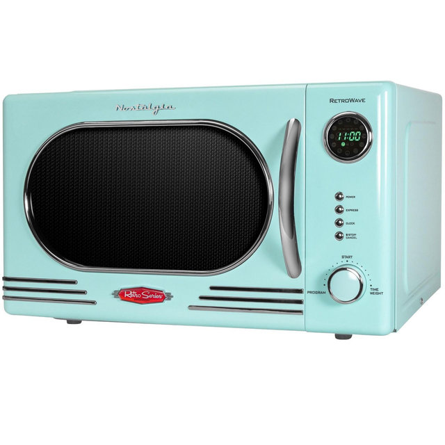 Nostalgia Retro 1.1 Cu Ft 1000 Watt Microwave Oven - Aqua