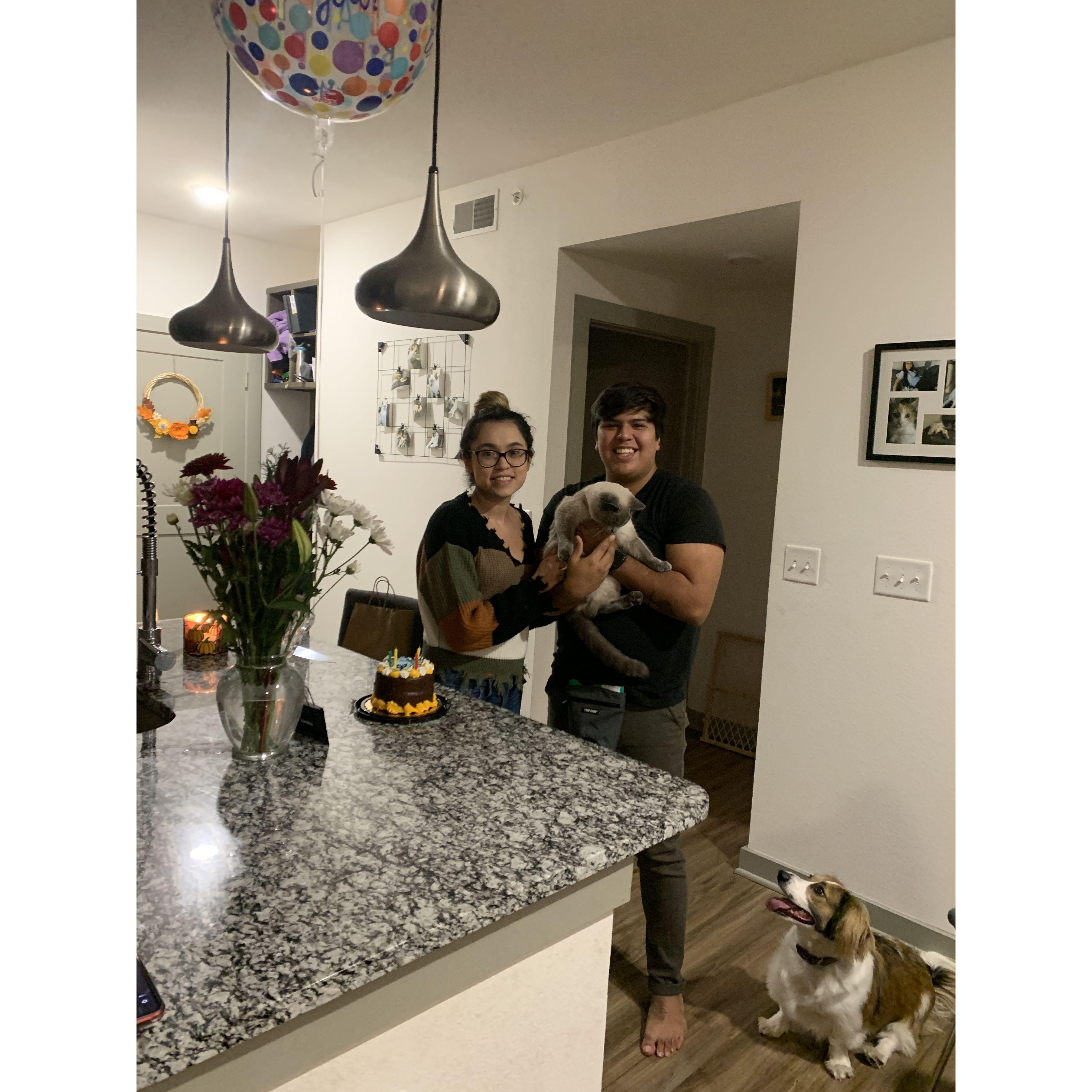 Celebrating Itzel's birthday with Nova and Gemma