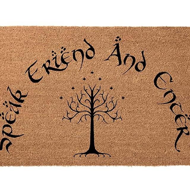 Speak Friend And Enter - Lord of the Rings - Hobbit - Personalized Doormat - Wedding Gift - Housewarming Gift (36" x 24")