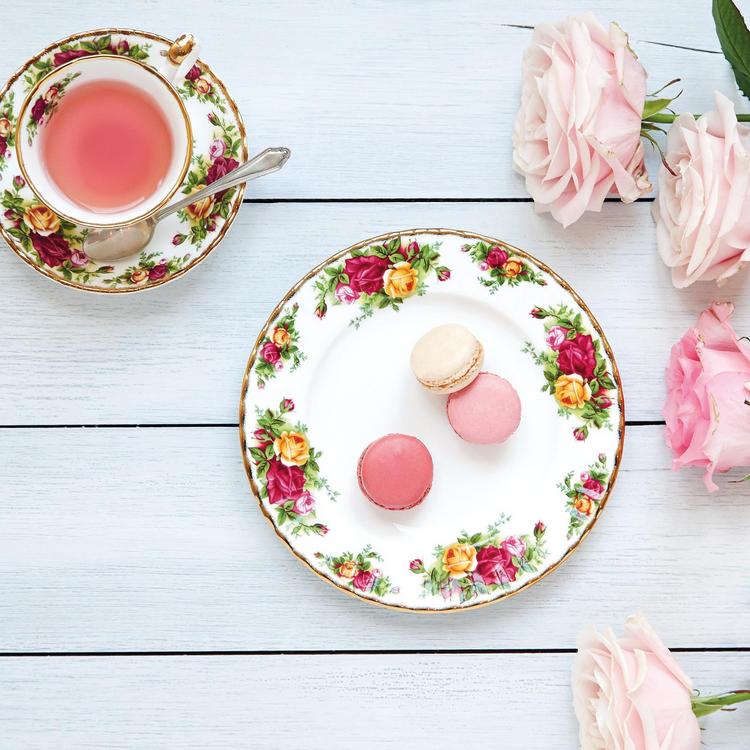 Victorian Pink Rose Teacup, Saucer & Dessert Plate In Decorative