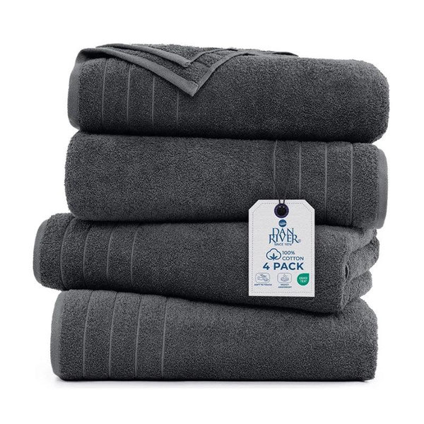 Dan River 4-Pack Cotton Bath Towels 30x60 — Soft & Absorbent