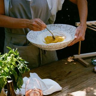 Splatter Low Serving Bowl