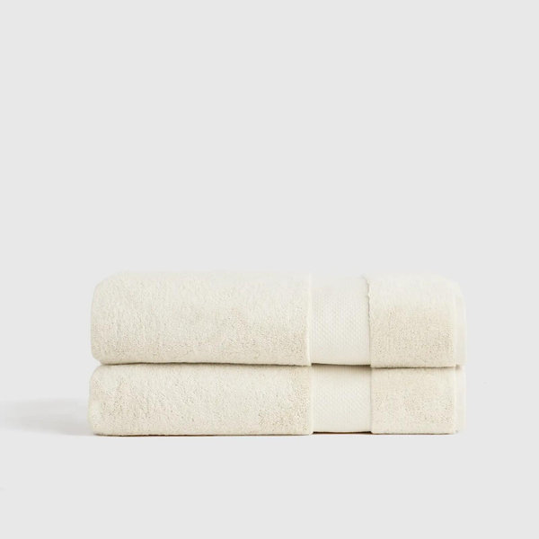 Turkish Ultra Luxe Plush Bath Sheet (Set of 2) in Ivory