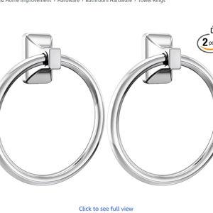 Moen Donnor Collection Chrome 6.25-Inch Diameter Wall Mount Contemporary Bathroom Hand-Towel Ring, P5860 (Pack of 2)