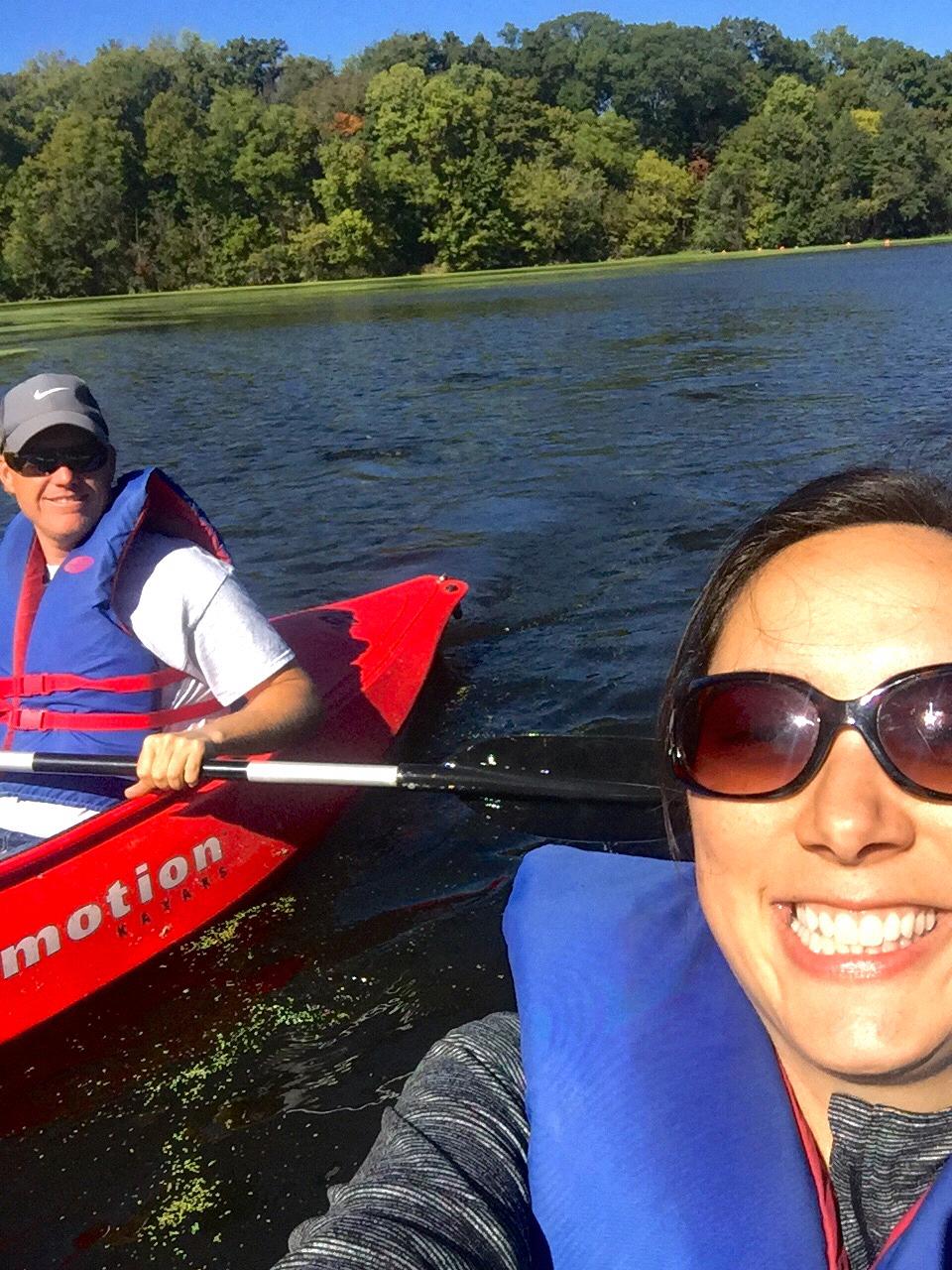 Our first kayaking adventure at Sharon Woods Park in Cincinnati.