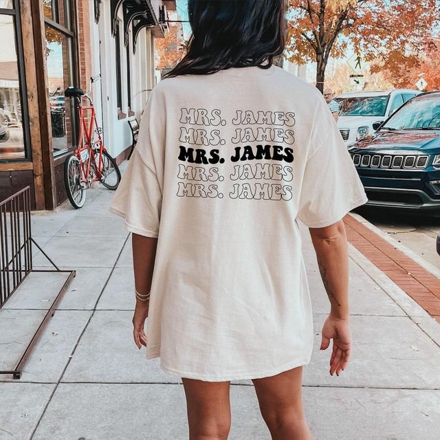 Mrs. Sweatshirt, Custom Bride Shirt, Personalized Mrs Shirt, Honeymoon Shirt, Bachelorette Party Gift, Trendy Wife Shirt, Custom Last Name
