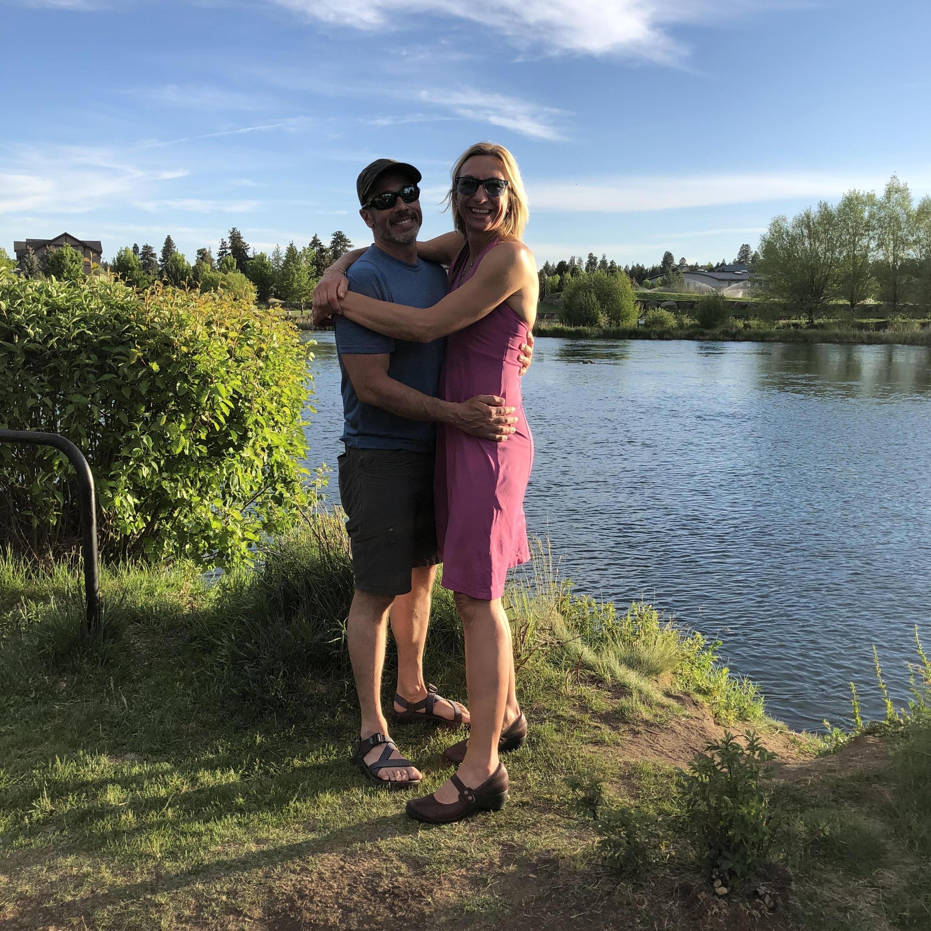 Enjoying a beautiful sunset along the Deschutes River in our home town.