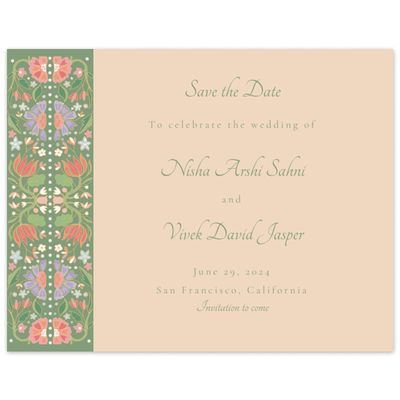 Green Wedding Digital Save the Date - Suraya Landscape