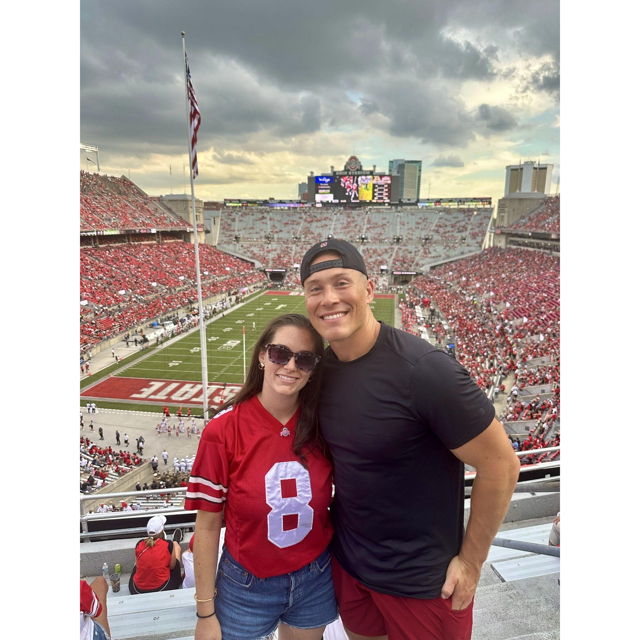 Kyle and Allison at an OSU game with Allison's law school friends. Go Buckeyes!