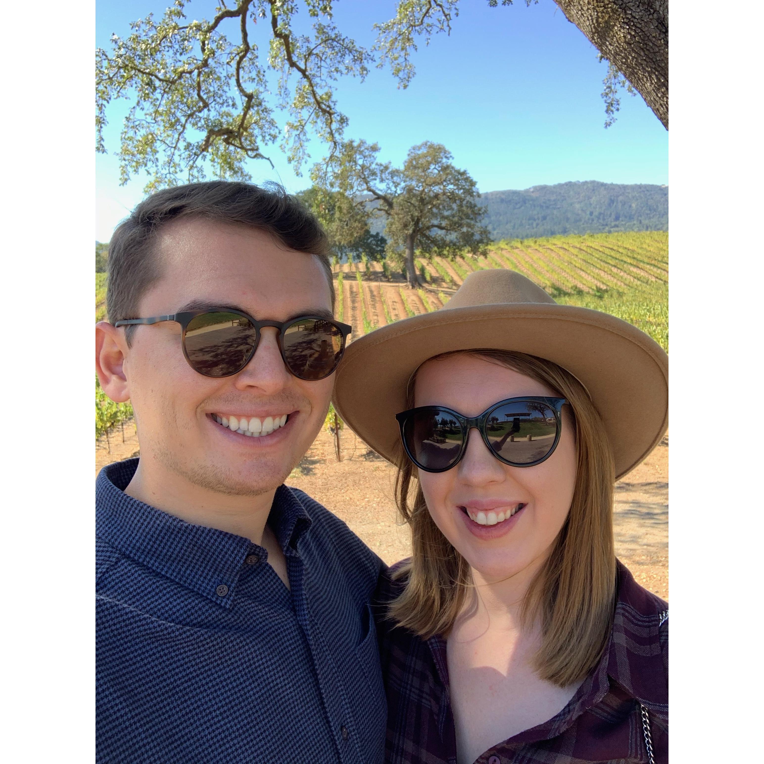 Their first wine tasting together on vacation in Sonoma, CA!