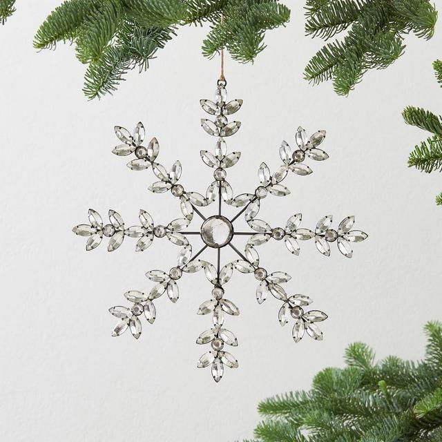 Delicate Jeweled Snowflake, Silver