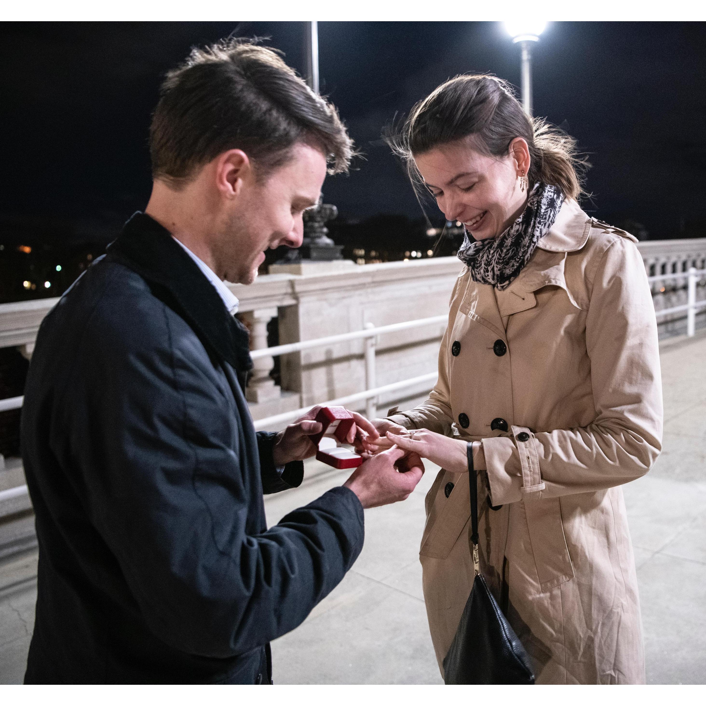 When Cliff proposed on the Harvard footbridge