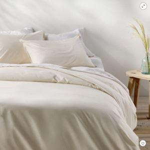 Ivory King Cotton Percale Duvet Set Natural - Casaluna™