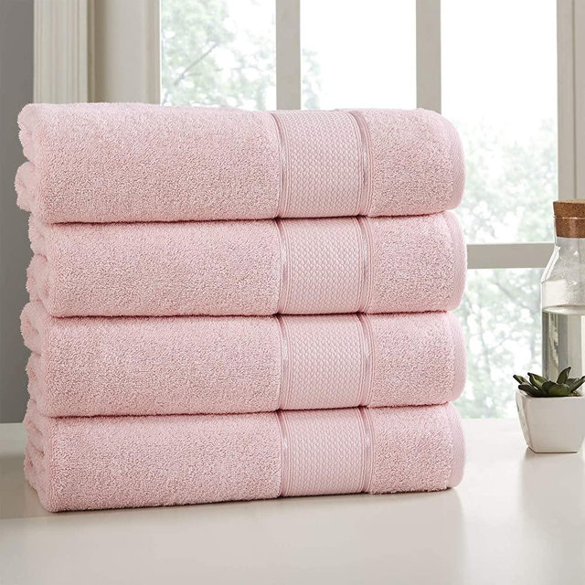 Amrapur Overseas 4-Pack SpunLoft Bath Sheet, 35x66, Blush