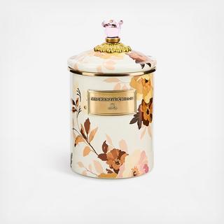 Wild Rose White Stainless Steel Canister