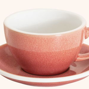 Set of 1 x 10oz. Cafe Latte Cup and Saucer - Berry