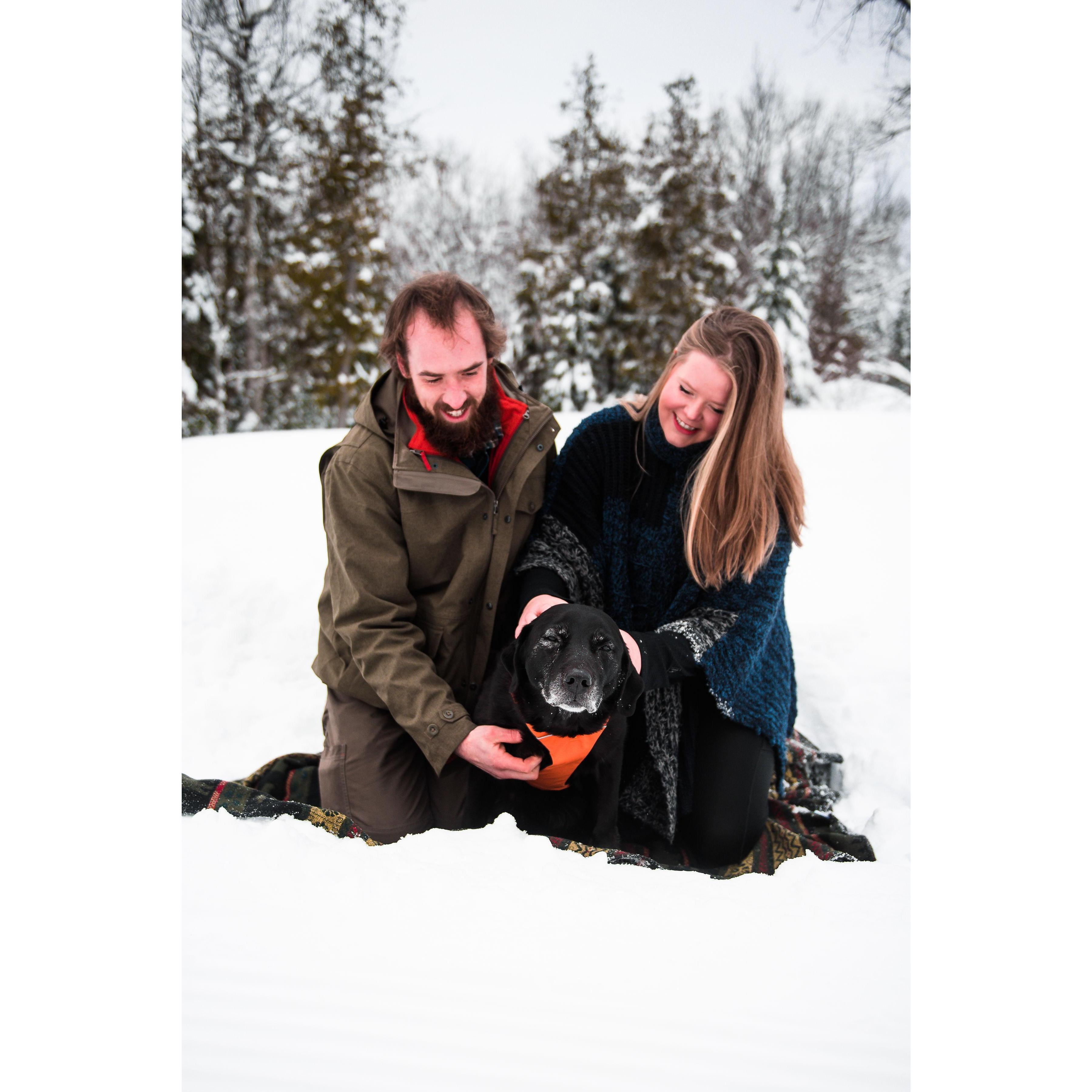 Engagement photos taken at the Outdoor Center, where our reception will be held.