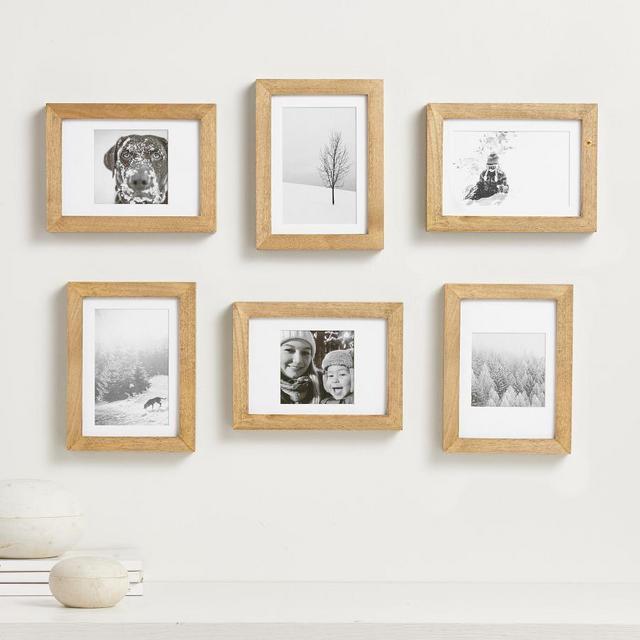 Wood Gallery Frames, Set of 6, 6"x8" Overall - Natural