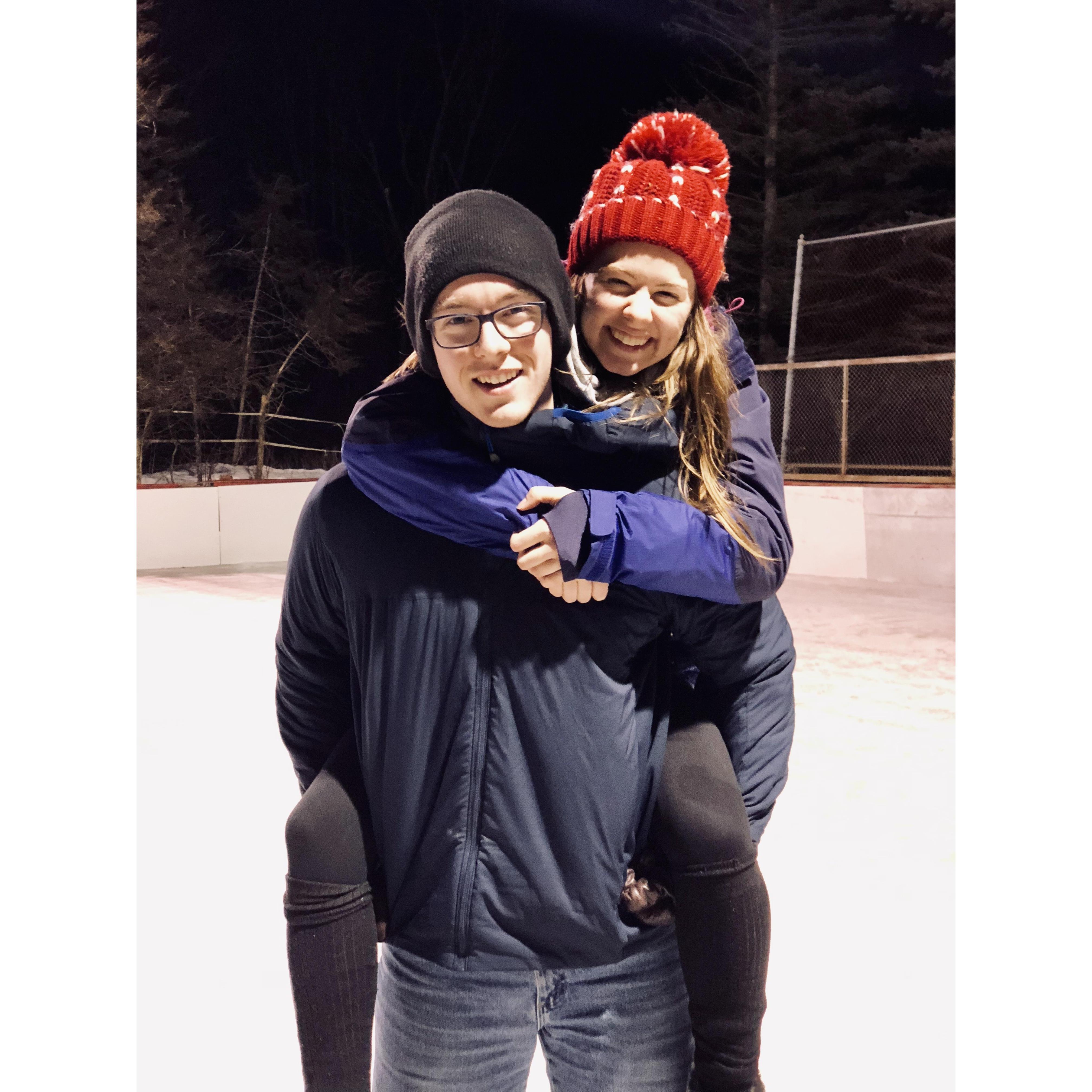 02 . 09  .19
Just to let you know, this Florida girl can ice skate! It was so much fun to skate on an outdoor ice rink for the first time, AND do it with my best friend. P.S. I beat him at hockey.