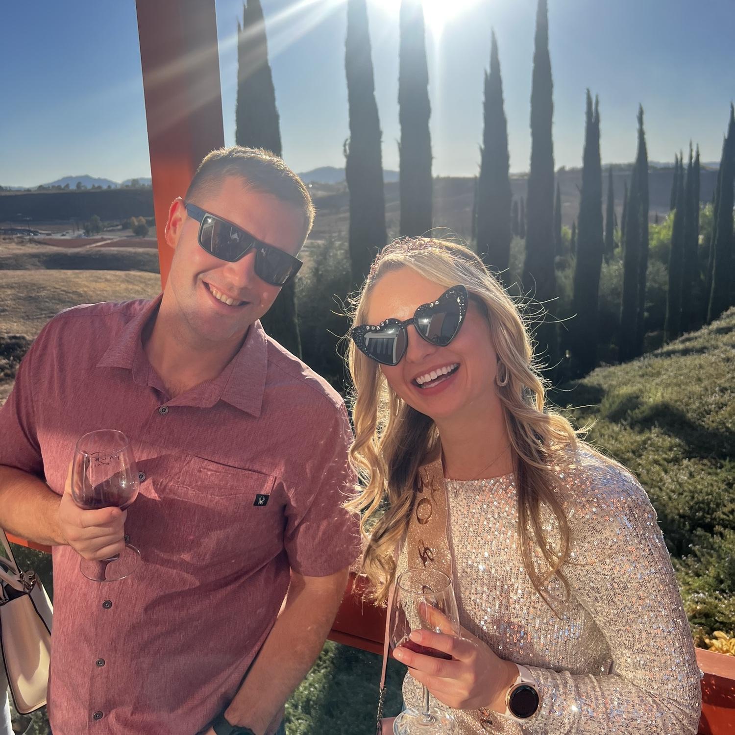 Karleigh's Dirty 30. Sippin' wine