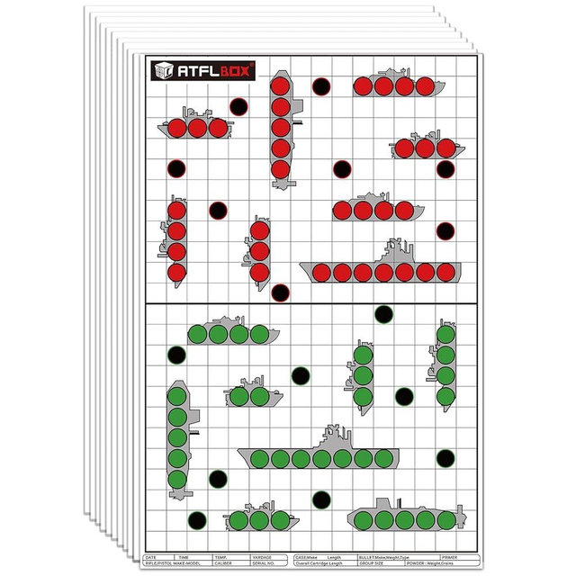 Atflbox 17X25 Inch Battle Target, Highly Visible and Bright Game Targets, Rifle Boats Paper Shooting Targets for Shooting Range or Outdoor Shooting Practice