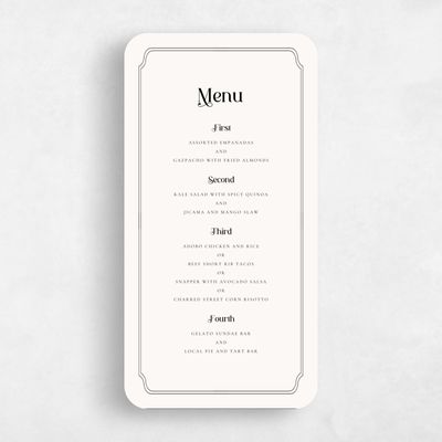 Beige Rounded Wedding Menu - Brisbee