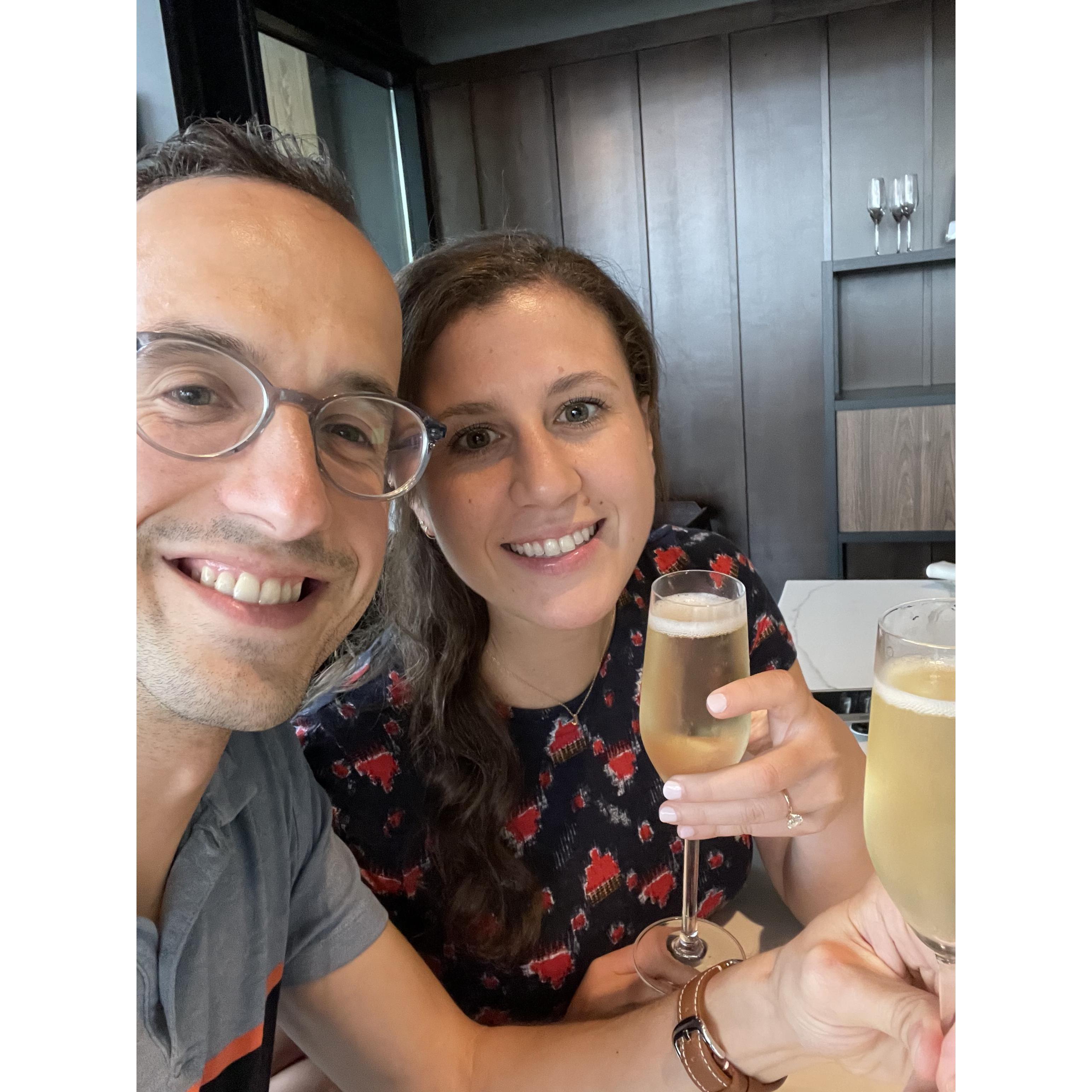 Celebrating setting our wedding date!
