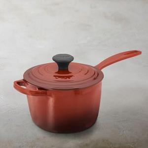 Le Creuset Signature Cast-Iron Saucepan, 1 1/2-Qt., Red