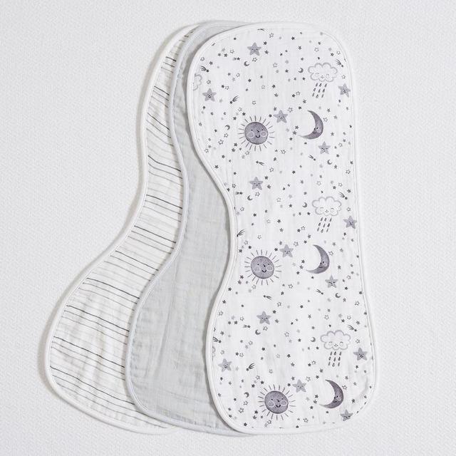 Skye Organic Muslin Burp Cloth Set Of 3, Grey