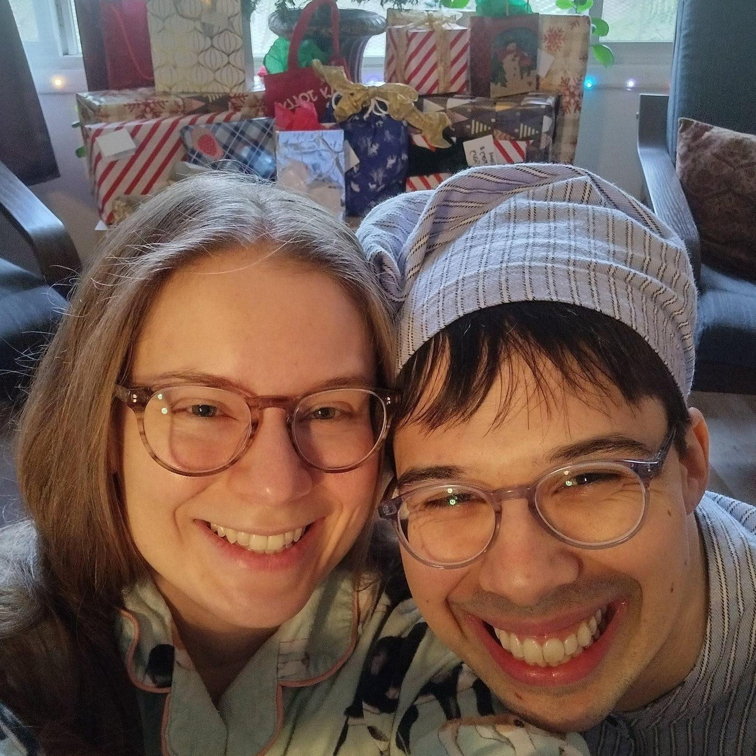 Wearing new PJs from Christmas in January 2023