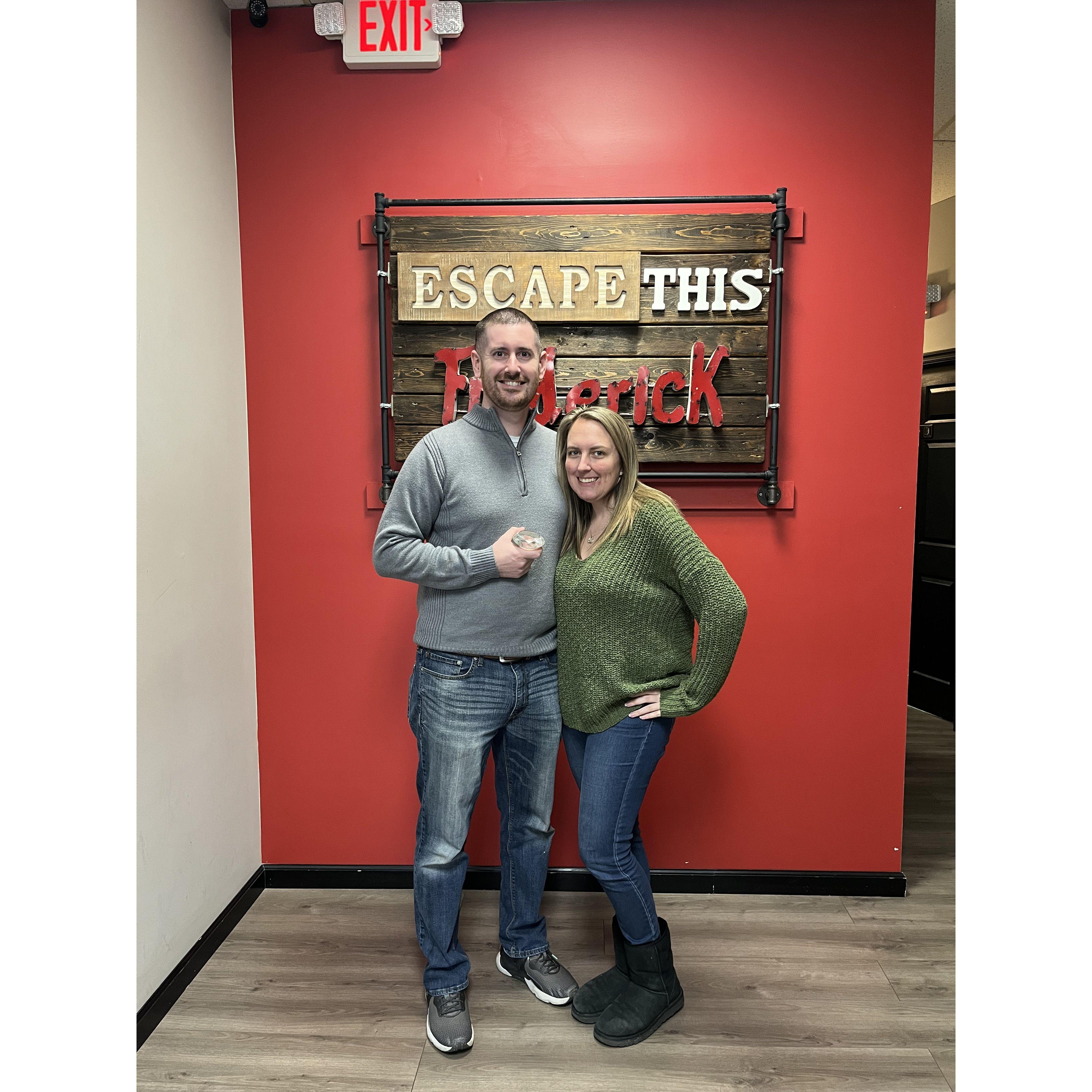 Our first escape room attempt. Fun Fact: our escape room recored is 4-1 (April 2023)