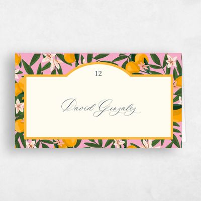 Flamingo, Pink Wedding Place Card - Melissa