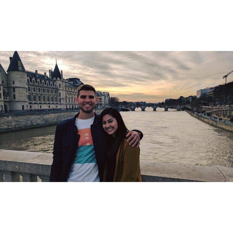 The first picture we ever took together. We were "friends" studying abroad together :)