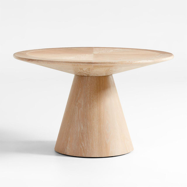 Palisades 48" Whitewashed Wood Round Pedestal Dining Table
