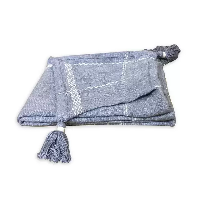 Bee & Willow™ Plaid Throw Blanket in Blue/Cream