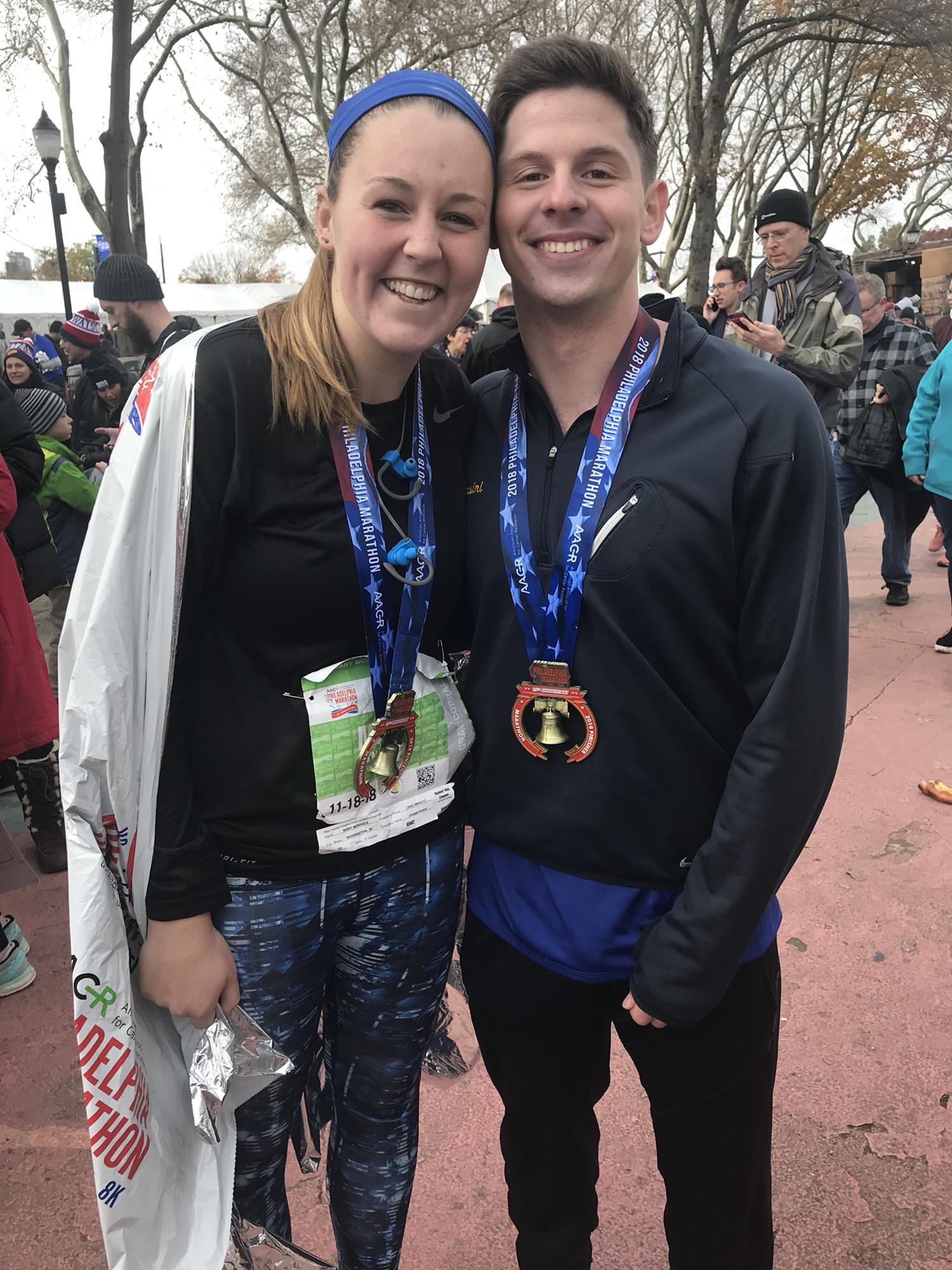 Our first marathon, Philadelphia Marathon in 2018