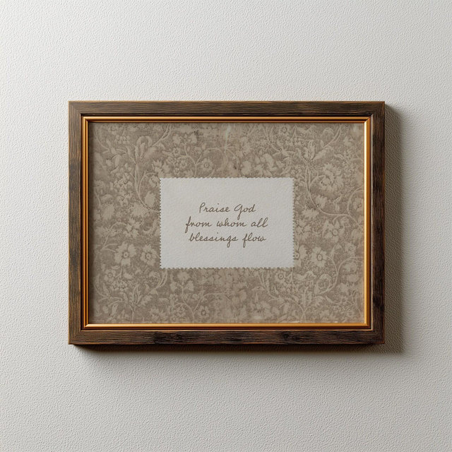 PHYSICAL PRINT Vintage Floral Christian Print: Praise God Scripture, Cottagecore Decor