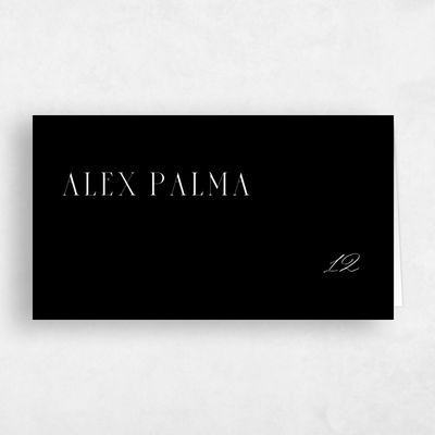 Black Wedding Place Card - Portsmouth