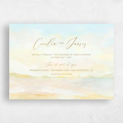 Butter, Yellow Wedding Invitation - Andalusia Landscape
