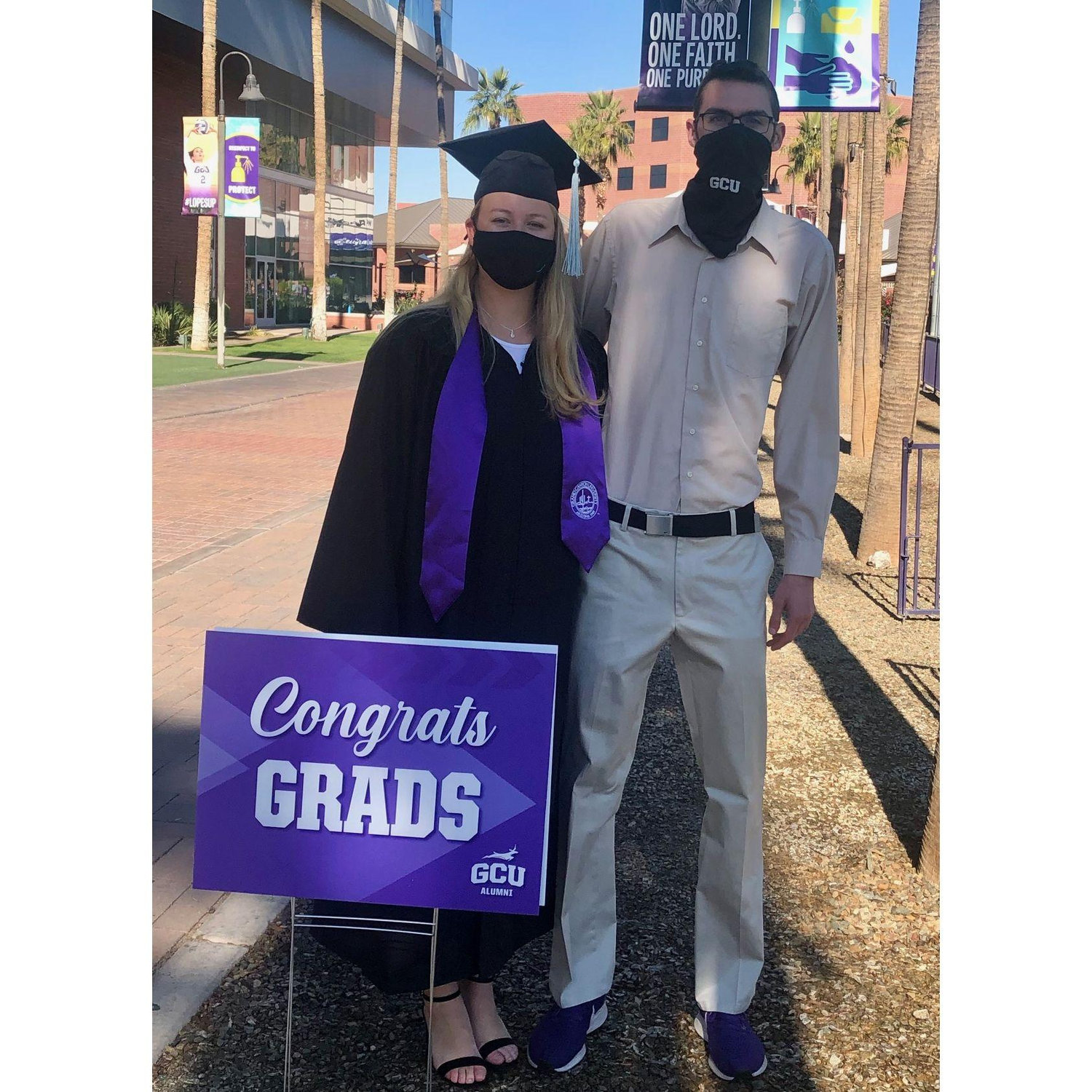 Michaela graduating with her Bachelors in 2020