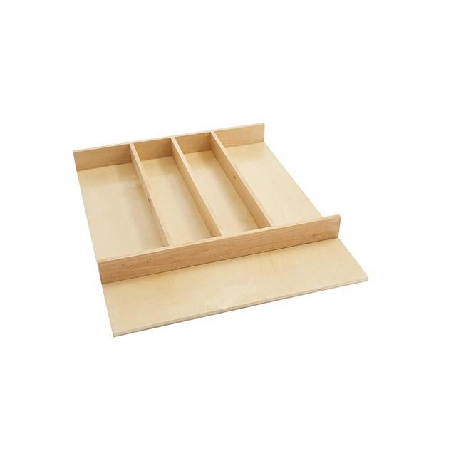 Rev-A-Shelf 4WUT-1SH 18.5-Inch Wide 22-Inch Deep Shallow Trimmable Wooden Kitchen Drawer Divider Utility Holder Cutlery Tray Organizer Insert with 5 Slots, Maple