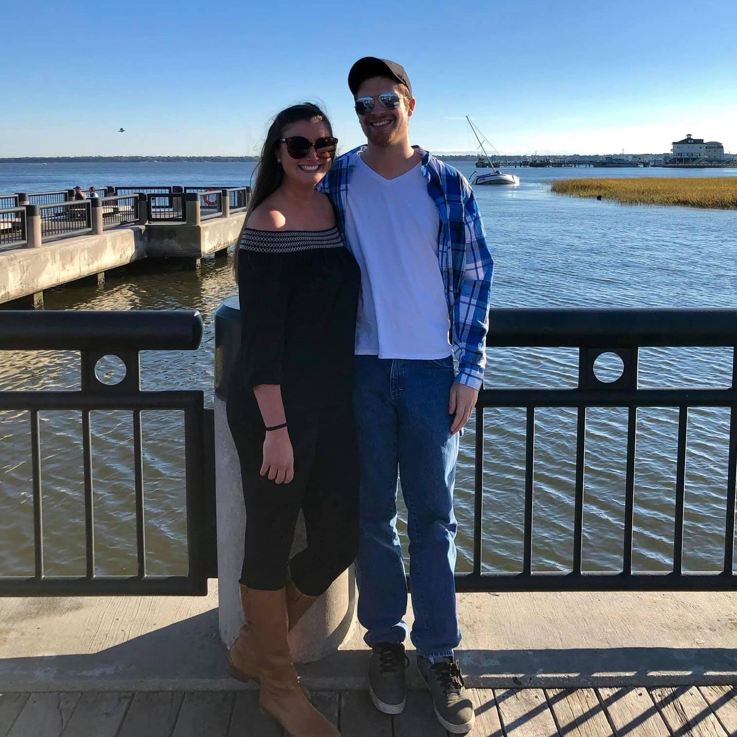 Our first picture together, where he would propose two years later