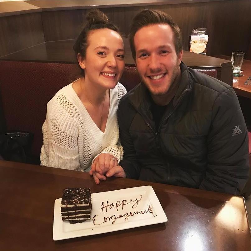 Of course we had to celebrate our engagement with a free dessert from Olive Garden!